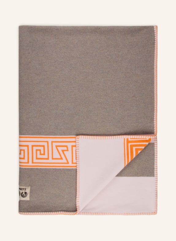 zoeppritz Pled HERITAGE cu lână merino GRI DESCHIS / GRI / PORTOCALIU