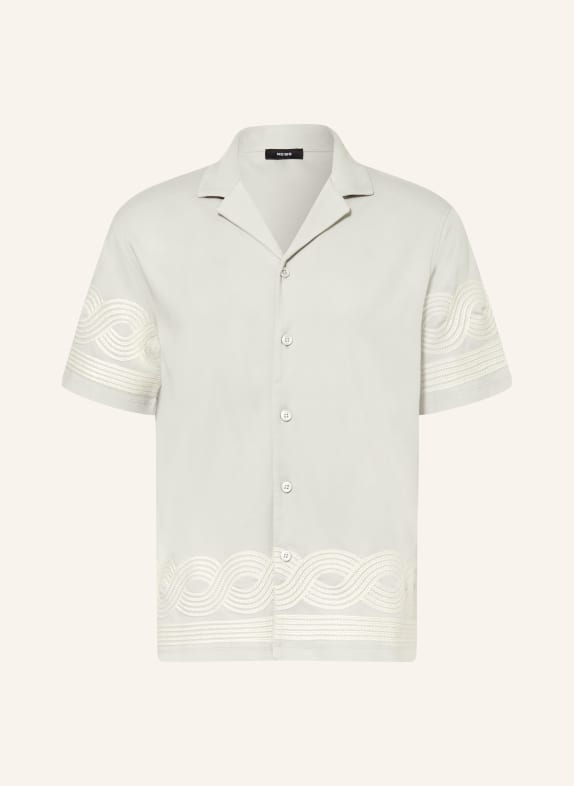 REISS ARDEN Comfort Fit Short-Sleeve Shirt LIGHT GREEN / WHITE