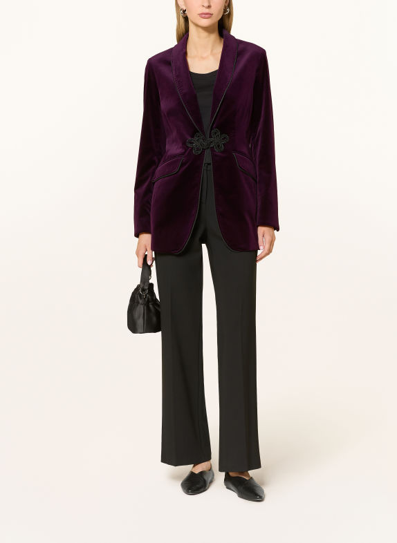 HABSBURG Fluwelen blazer met sierstenen DONKERPAARS / ZWART