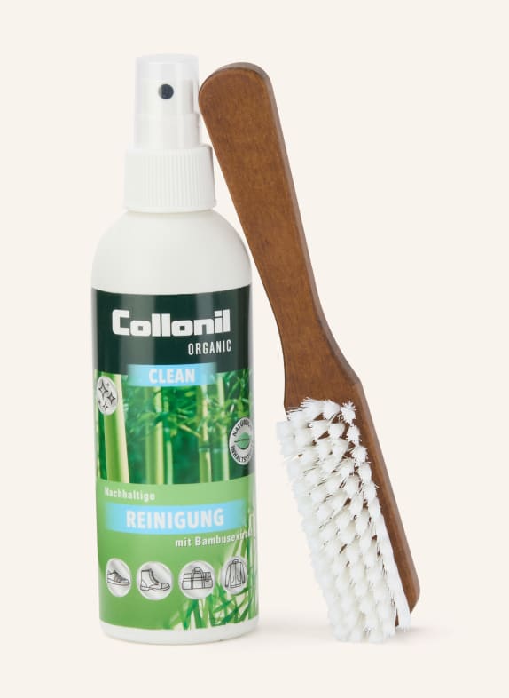 Collonil Zestaw do pielęgnacji obuwia ORGANIC CLEAN: spray czyszczący i szczotka BIAŁY