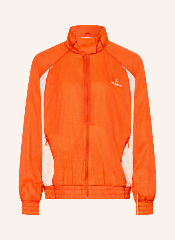 lululemon Jachetă de trening oversized LICENSE TO TRAIN TEXTURED PORTOCALIU / ALB
