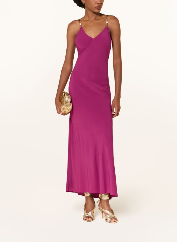 ba&sh Šaty HANY s ozdobnými kamínky TMAVĚ FIALOVÁ