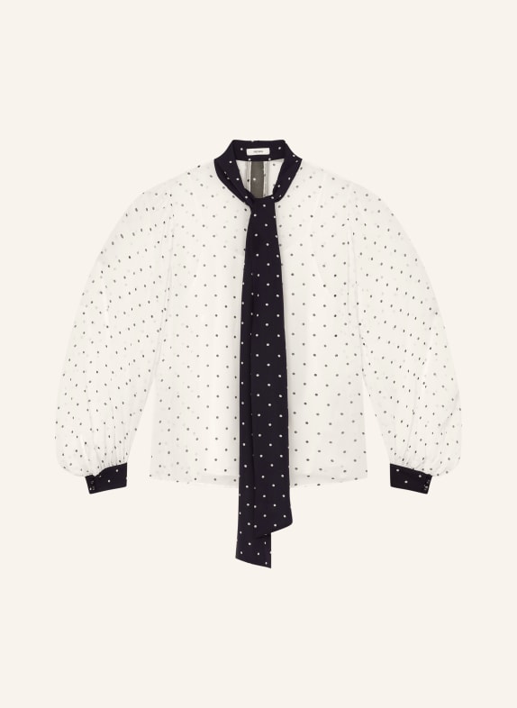 REISS Blouse à nœud ARIAL BLANC / NOIR
