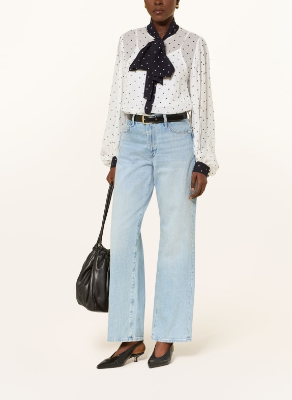 REISS Strikblouse ARIAL WIT / ZWART