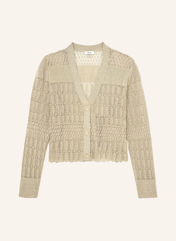 REISS Cardigan SUZANNE avec fil pailleté OR