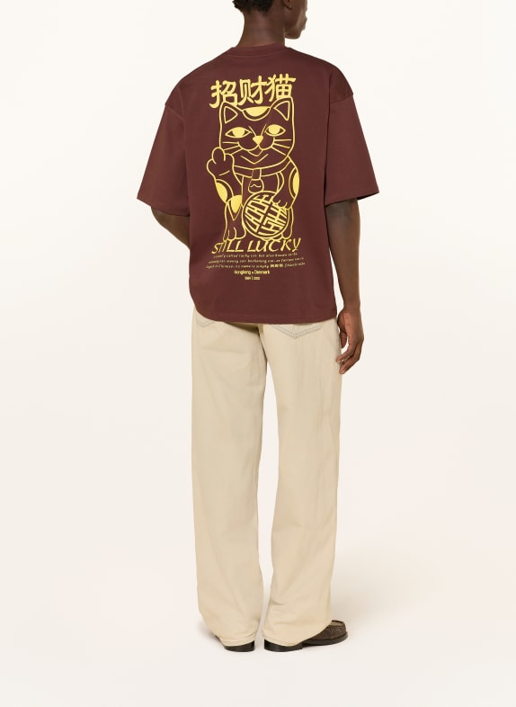 WOODBIRD T-shirt WBBEAM BRUN / MØRKEGUL