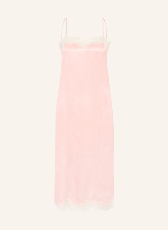 ARKET Satijnen jurk met kant ROSE CLAIR / CRÈME