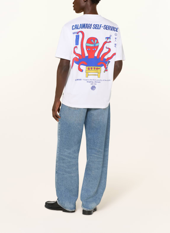 WOODBIRD T-shirt WBBAINE OCTO HVID / RØD / BLÅ