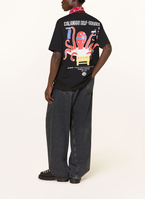 WOODBIRD T-shirt WBBAINE OCTO SORT / RØD / MØRKEGUL