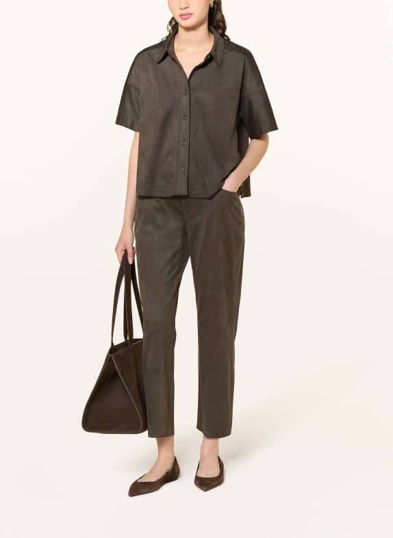 someday Overhemdblouse ZTINA in leerlook KAKI