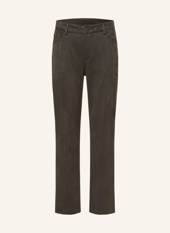 someday 7/8 broek CARILE in leerlook OLIJF