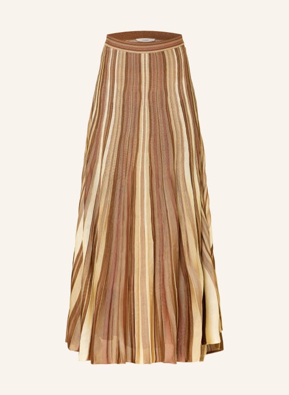 ba&sh RIMA Knit Skirt BROWN / LIGHT BROWN / DARK RED