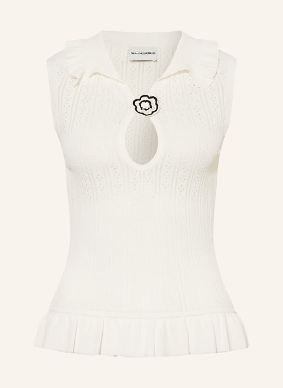 CLAUDIE PIERLOT Stricktop mit Rüschen ECRU
