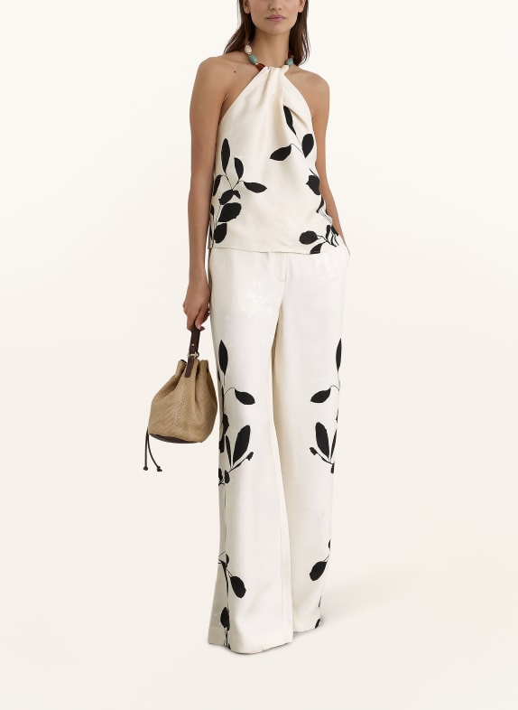 REISS Marlene-broek DELILAH van satijn LICHTBRUIN / ZWART