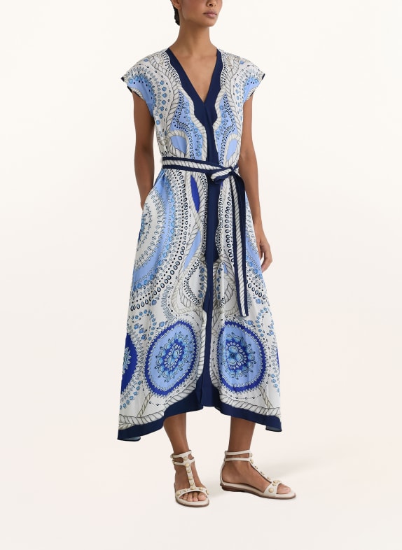 REISS Robe HEIDI BLEU / TAUPE / BLANC