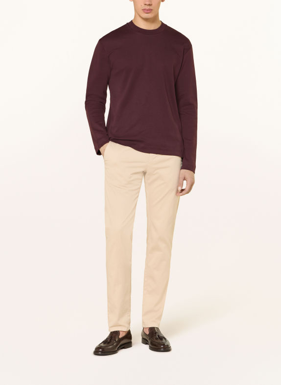 Sunspel T-shirt à manches longues MARRON FONCÉ