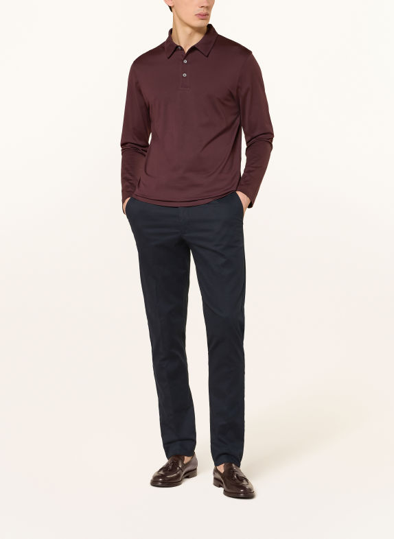 Sunspel Tricou polo din jersey CLASSIC MARO ÎNCHIS