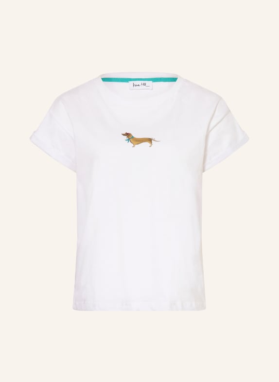 kera till T-Shirt WEISS / BRAUN / PETROL