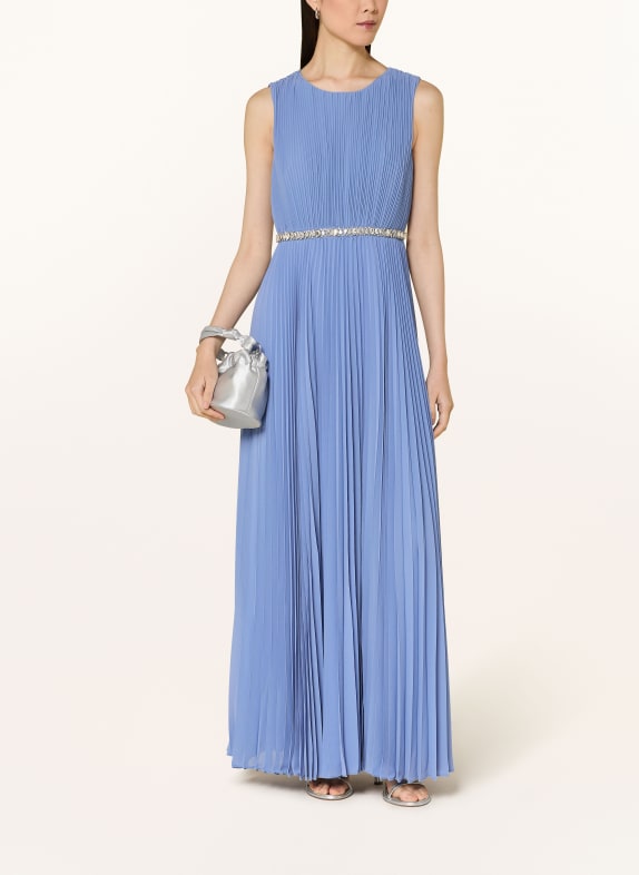 Phase Eight ANORA pleated dress with rhinestones BLUE