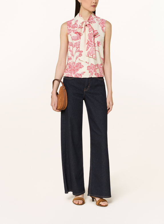 Phase Eight Blouse JUNIE met strik CRÈME / ROZE / ROOD