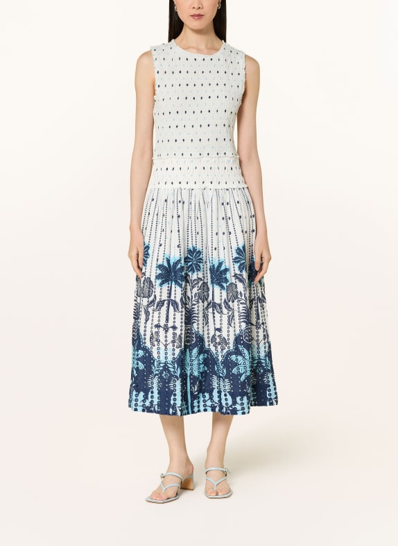 Phase Eight Jurk CHIARA WIT / LICHTBLAUW / DONKERBLAUW