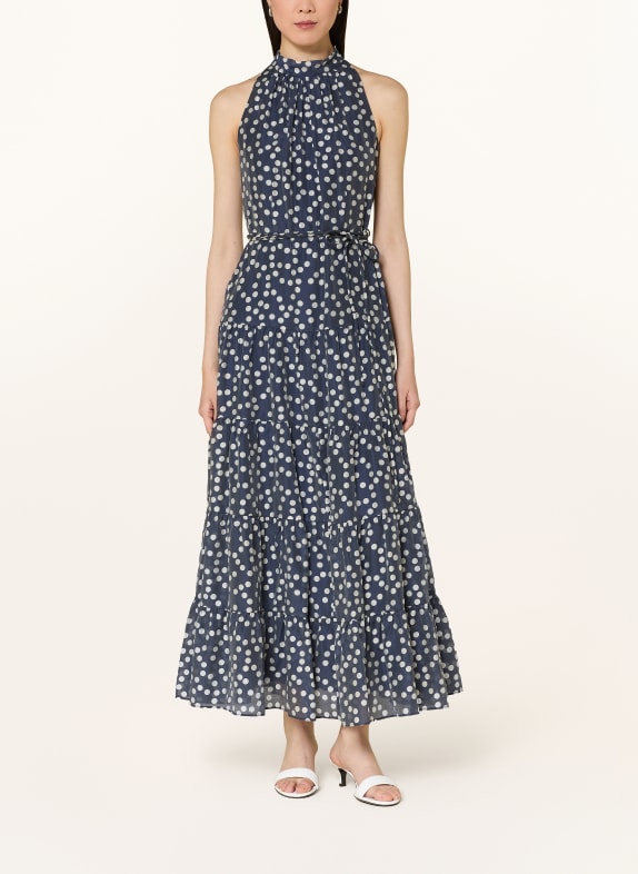 Phase Eight NITA Dress with Ruffles DARK BLUE / WHITE