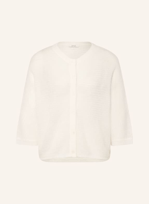 OPUS DARIS cardigan with 3/4 sleeves WHITE
