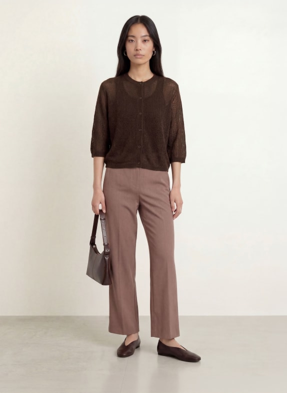 OPUS DARIS-vest met 3/4-mouwen MARRON FONCÉ
