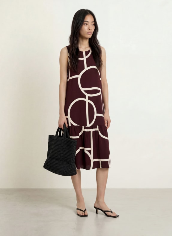 OPUS Kleid WICY DUNKELROT / WEISS