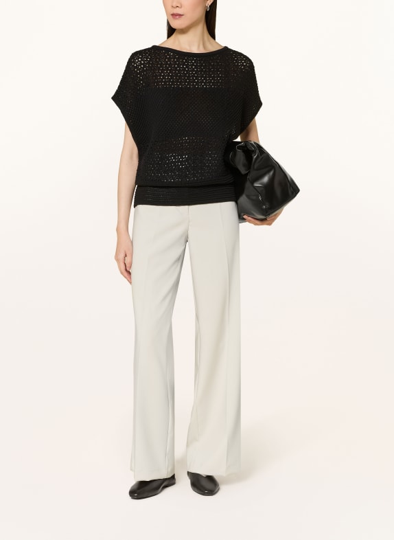 OPUS Gebreid shirt ZWART