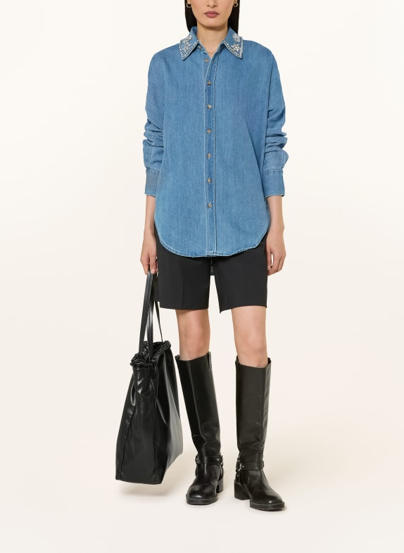 miss goodlife Jeansblouse met sierstenen BLAUW