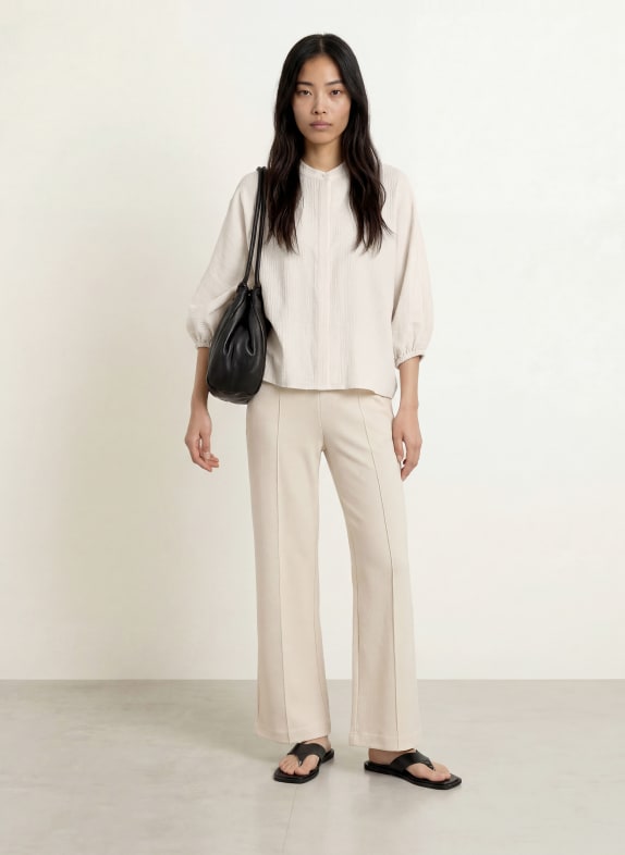 OPUS Bluse med 3/4-ærmer ECRU