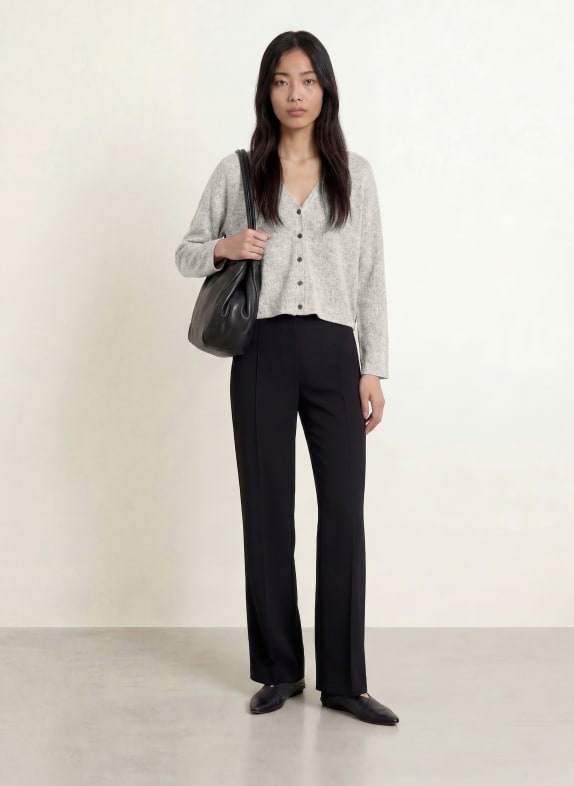 OPUS Gebreid vest SAKUNO WIT / ZWART