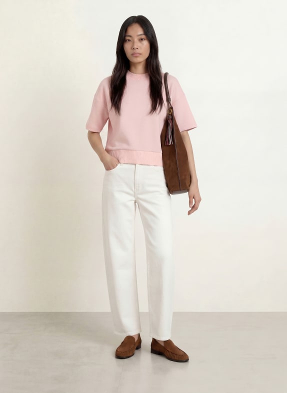 OPUS T-shirt GALITA in gemengde materialen ROSE CLAIR
