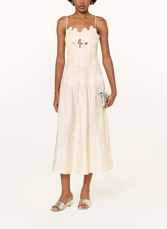 SANDRO Kleid mit Spitze ECRU