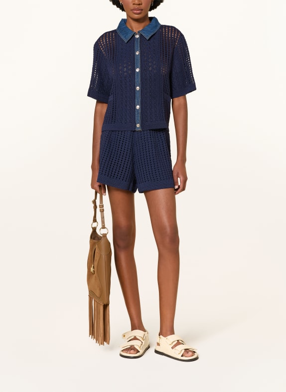 SANDRO Strickshorts DUNKELBLAU
