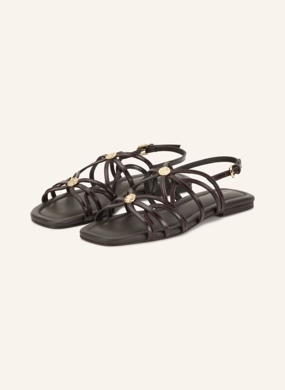 CLAUDIE PIERLOT Sandalen DUNKELBRAUN / GOLD