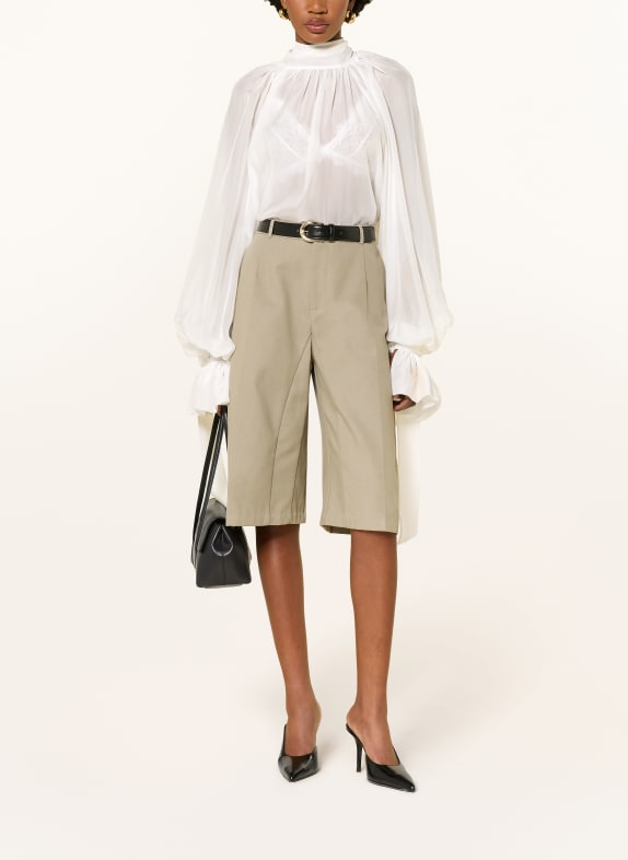 ARAKII Seidenbluse mit Schluppe und Rüschen WEISS