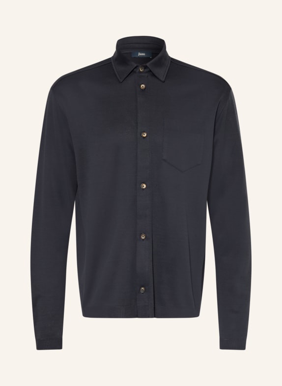 HERNO Strickhemd Comfort Fit DUNKELBLAU