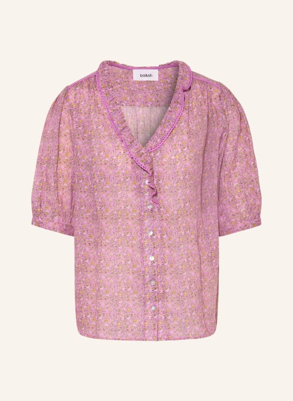 ba&sh Bluse PHYSALYS mit Rüschen PINK / GELB / GRÜN