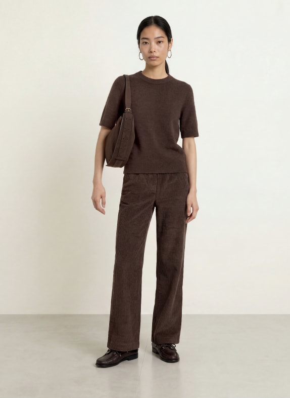 OPUS Gebreid shirt PIMOTA MARRON FONCÉ
