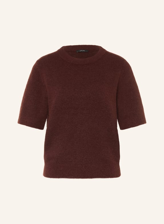 OPUS Gebreid shirt PIMOTA DONKERROOD