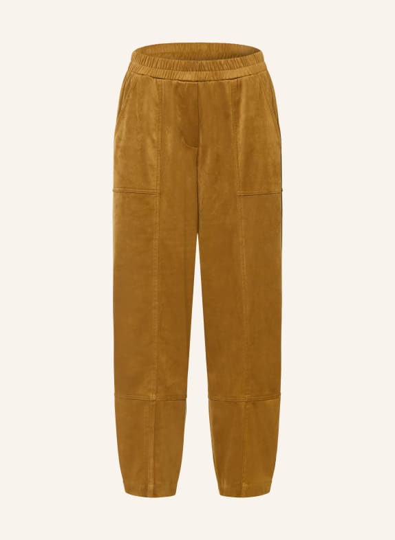OPUS 7/8-broek MYHA in leerlook LICHTBRUIN