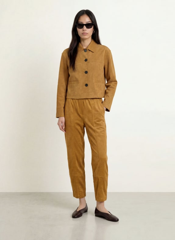OPUS 7/8-broek MYHA in leerlook LICHTBRUIN