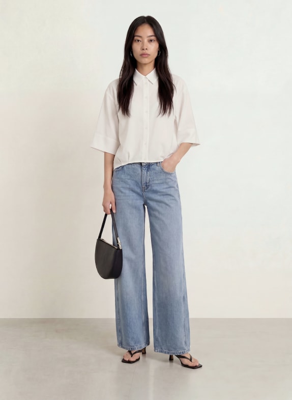 OPUS Bluse-shirt FOTORI med 3/4-ærmer ECRU