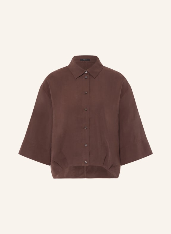OPUS Chemisier FOTORI à manches 3/4 MARRON FONCÉ