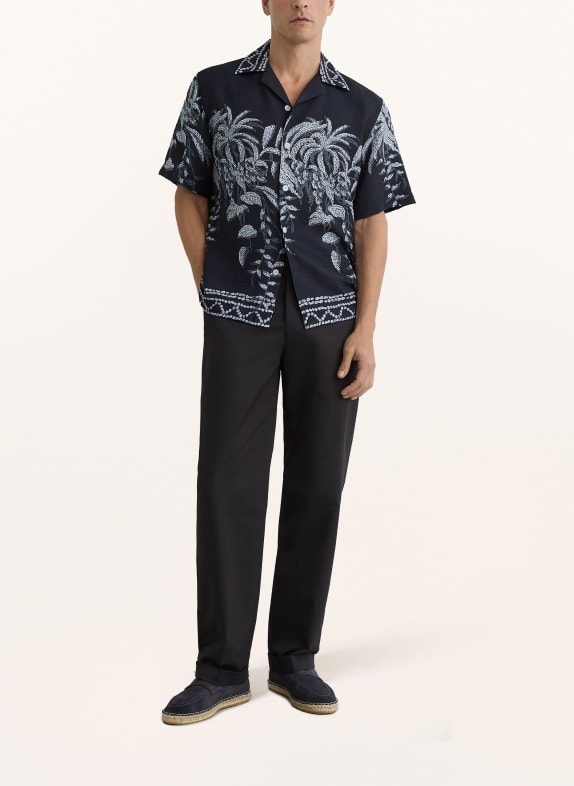 REISS Resorthemd CAMINO Relaxed Fit DONKERBLAUW / WIT