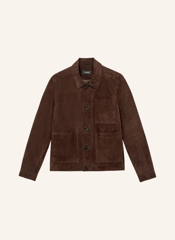 REISS Lederjacke WILSTEAD DUNKELBRAUN