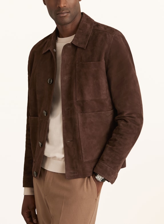 REISS Lederjacke WILSTEAD DUNKELBRAUN
