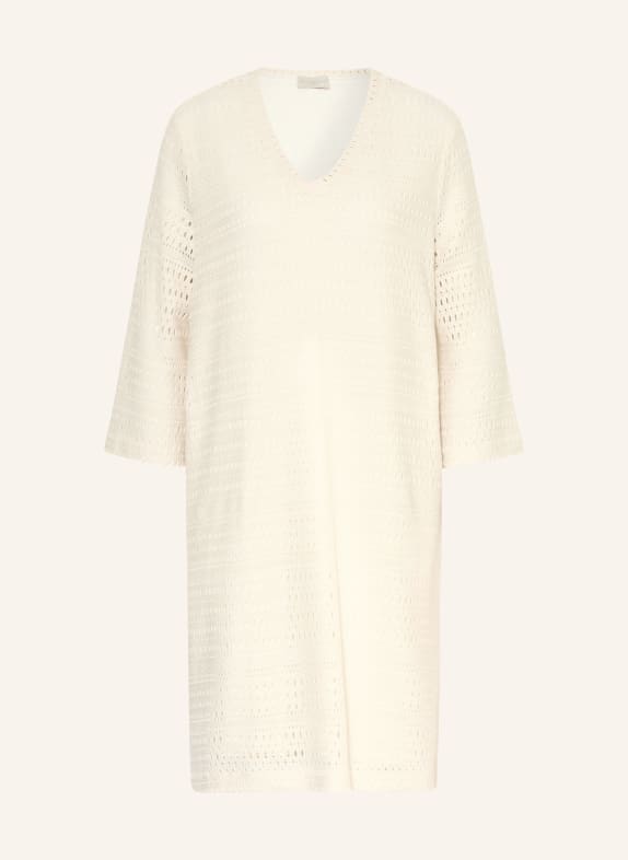 MILANO ITALY Robe en dentelle ajourée à manches 3/4 CRÈME